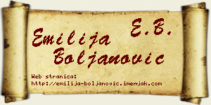 Emilija Boljanović vizit kartica